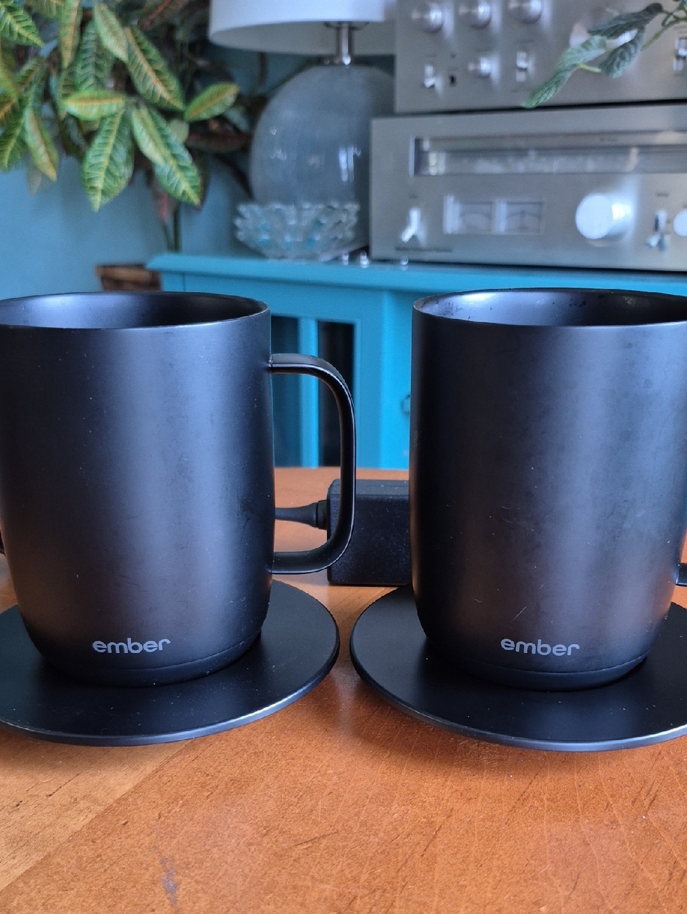 Ember Black Ceramic Smart Mug with Charging Coaster - Set of 2